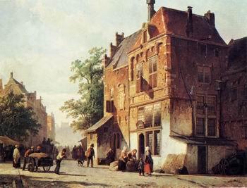 unknow artist European city landscape, street landsacpe, construction, frontstore, building and architecture. 313